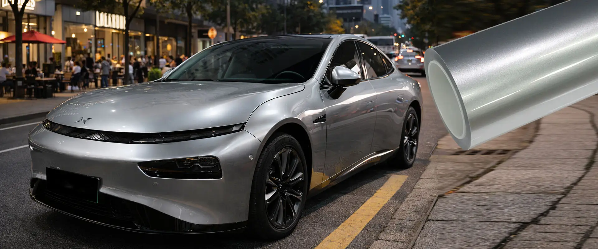 Película protectora de pintura TPU color plata metálica