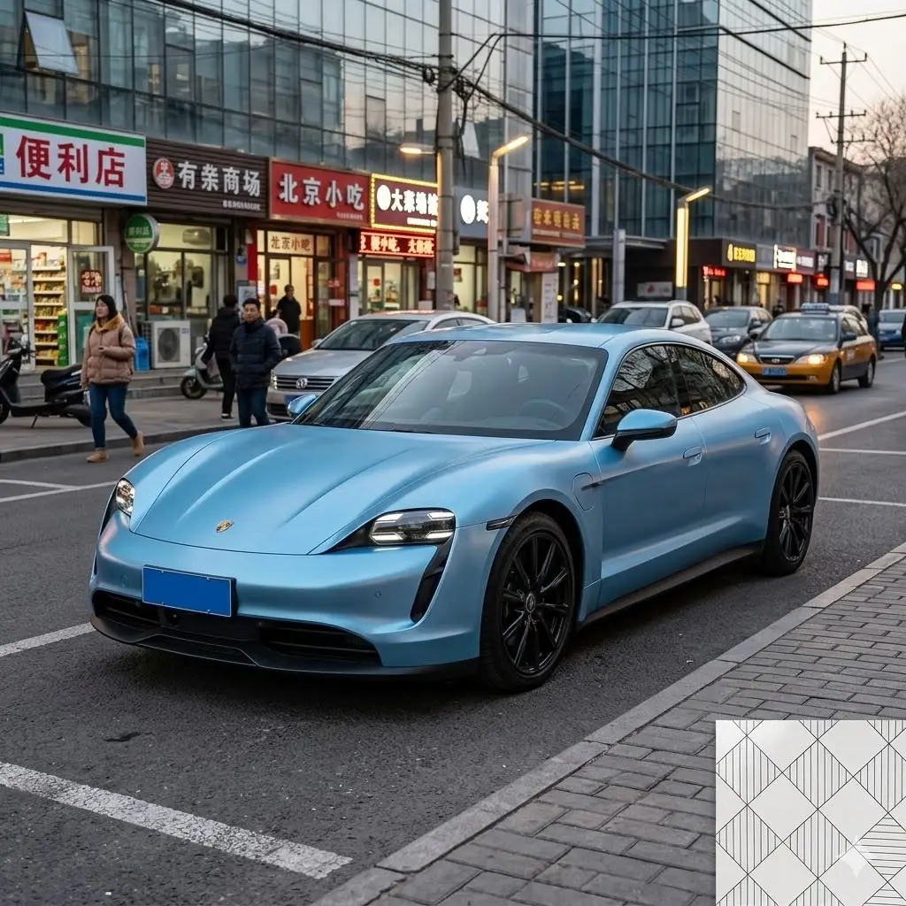Película azul para envoltura de coche