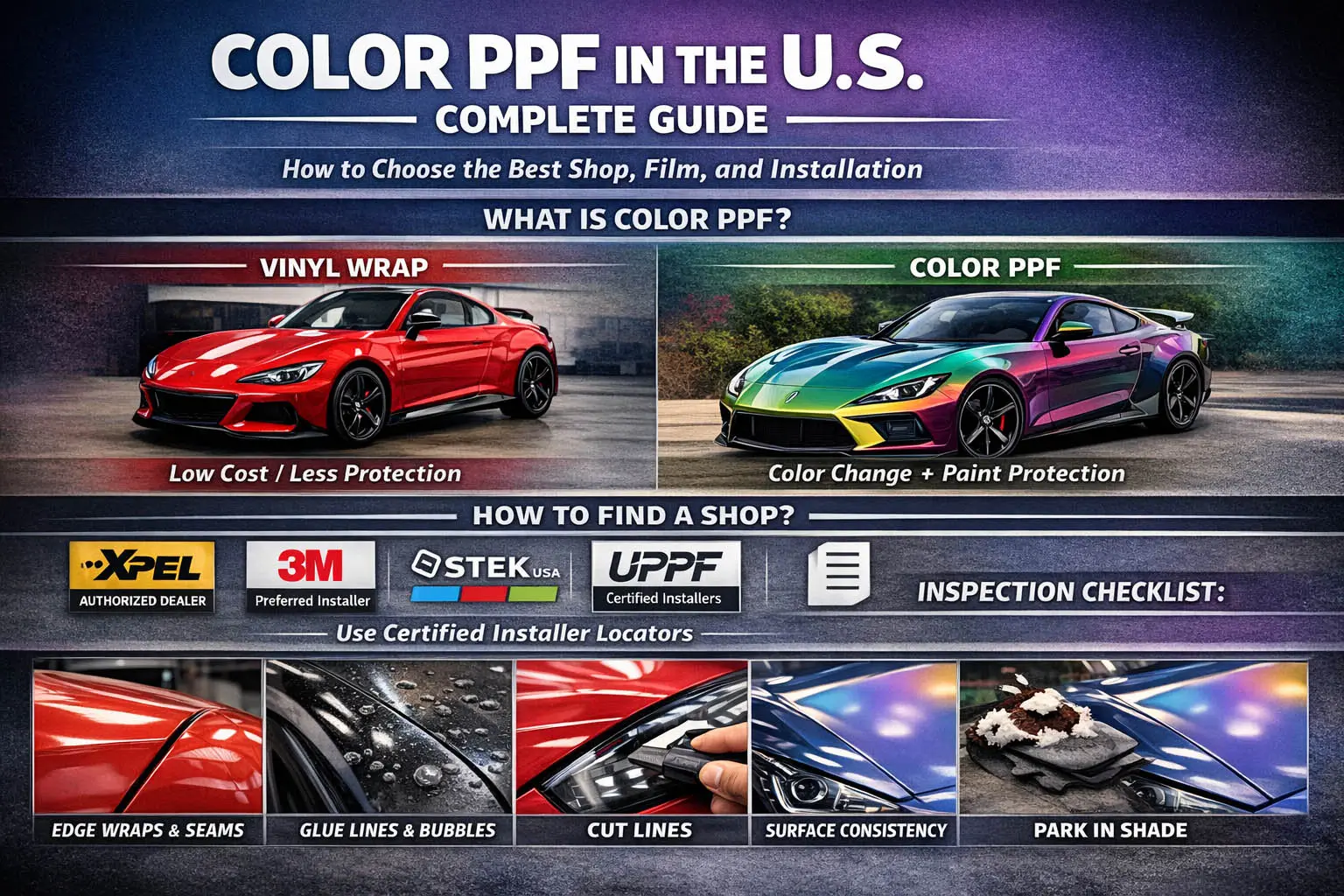 Color PPF in the United States: How to Choose the Right Shop, Film, and Installation (Complete Guide)