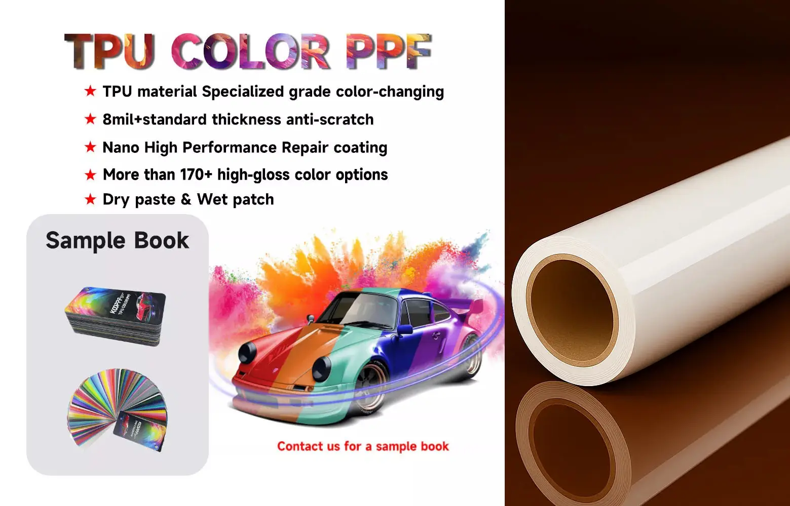 Hydrophobic Color PPF TPU Film: Advanced Paint Protection with Water-Repellent Performance
